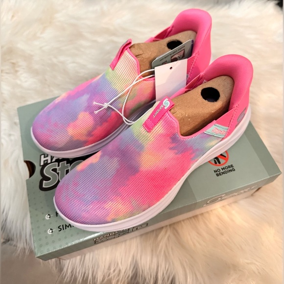 Skechers Other - Skechers Girl’s Pink Step In Slip-On Sneakers Sz 2 NEW!
